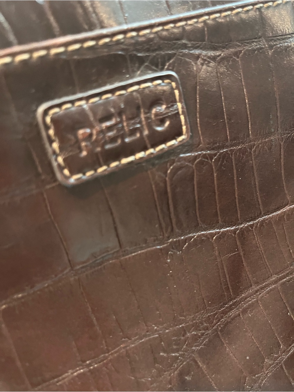 Relic | Bags | Relic Dark Brown Crocembossed Shoulder Bag | Poshmark